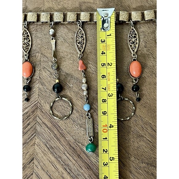 VTG 60s’ Victorian Revival Gold Tone Graduated Charm Choker Necklace Regency - Picture 11 of 12